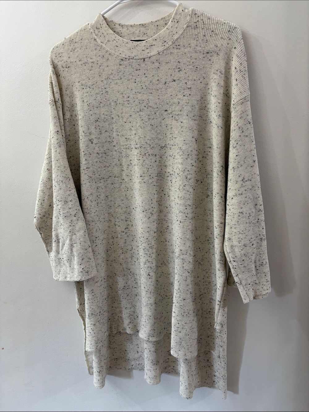 Eileen Fisher - Speckled Cream Women's Tunic sweater Top - medium